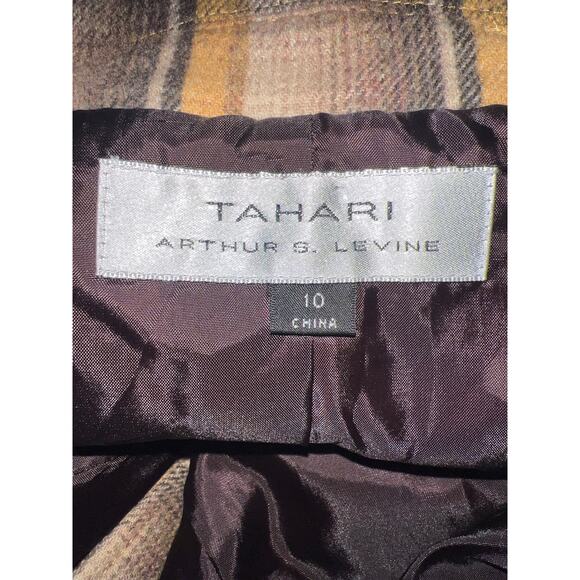 Tahari Arthur S. Levine Wool-Blend Plaid Cape Coat – Size 10. Sale!! - Picture 9 of 15